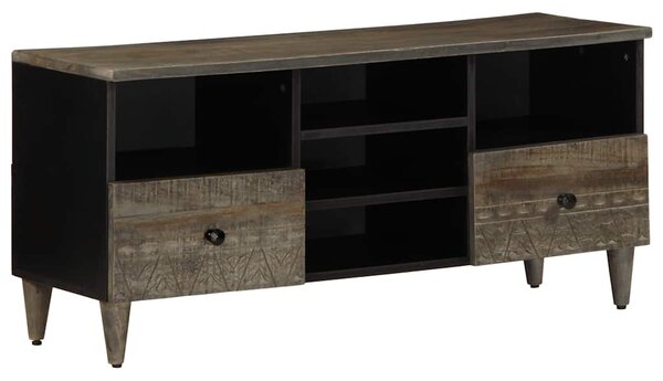 Fekete tömör mangófa TV-szekrény 100 x 33 x 46 cm