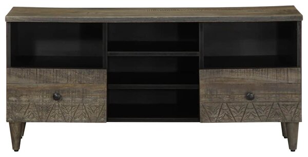 Fekete tömör mangófa TV-szekrény 100 x 33 x 46 cm