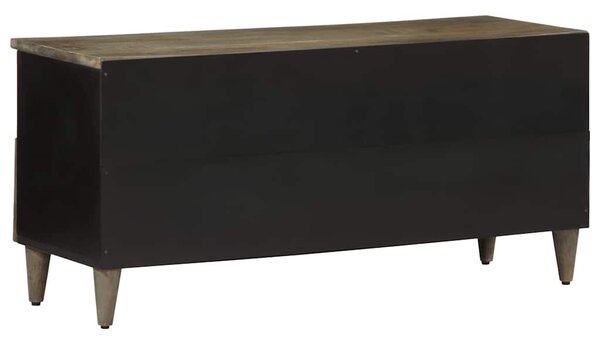 Fekete tömör mangófa TV-szekrény 100 x 33 x 46 cm