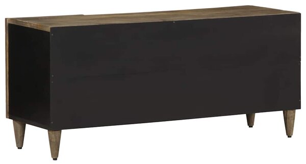 Világosszürke tömör mangófa TV-szekrény 105x33,5x46 cm
