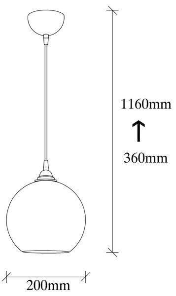 Gold 020 arany-fekete fém és üveg függőlámpa, Ø20 cm