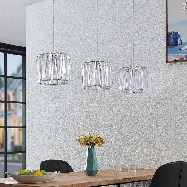 Függőlámpa Lindby, Sofia, dimmable, Átlátszó, Konyha, Műanyag, Modern