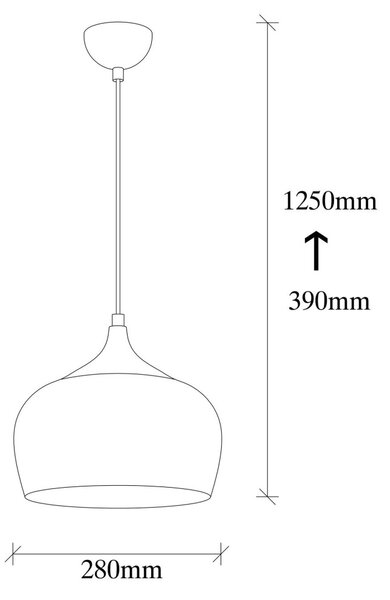 Sağlam 3761 réz-arany fém függőlámpa, Ø28 cm