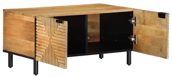 Barna tömör mangófa dohányzóasztal 80 x 50 x 40 cm