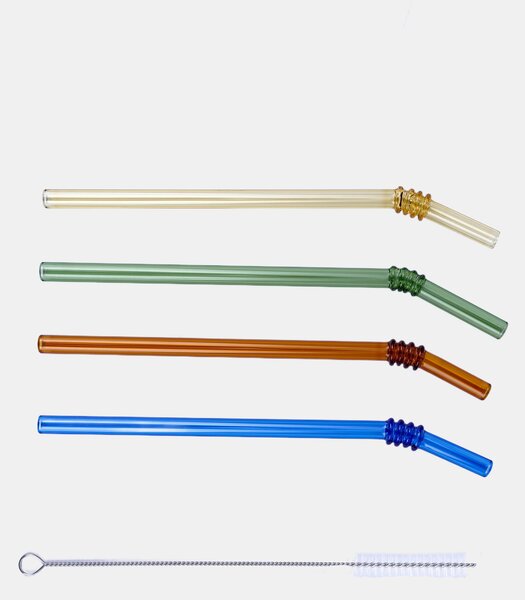 Sinsay - Üveg szívószálak tisztítókefével 5 pack - többszínű