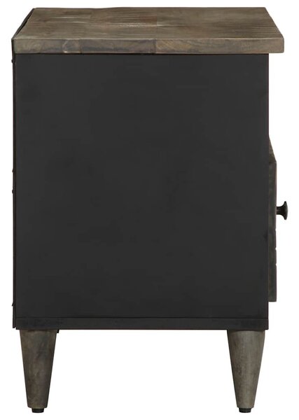 Fekete tömör mangófa TV-szekrény 80 x 33 x 46 cm