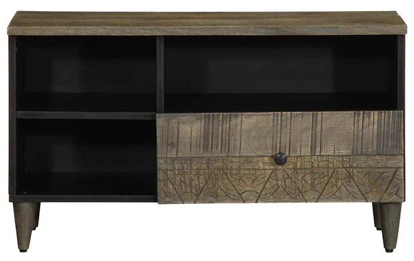 Fekete tömör mangófa TV-szekrény 80 x 33 x 46 cm