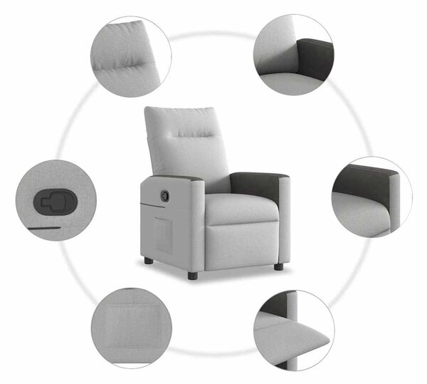 Felhőszürke szövet dönthető fotel