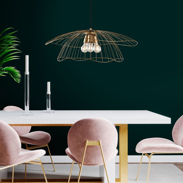 Mantar 6503-3-XL arany fém 3 izzós függőlámpa, Ø70 cm