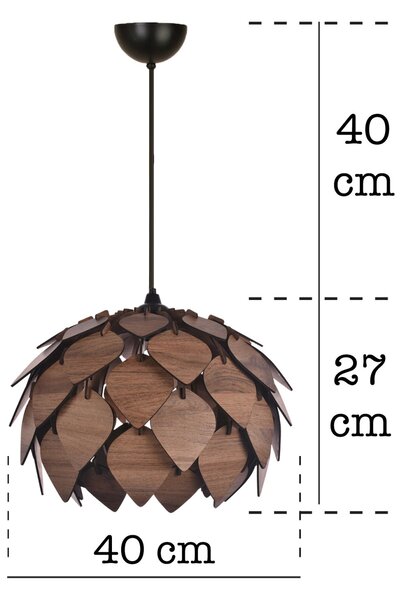UAV010 barna MDF függőlámpa, Ø40 cm