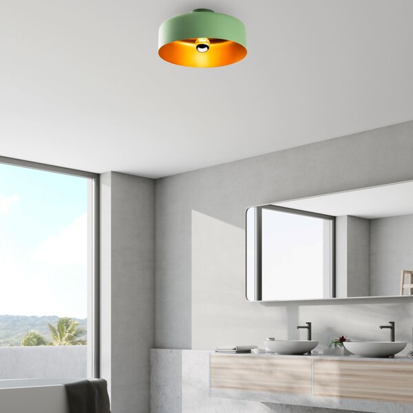 Vesta 15077 zöld fém függőlámpa, 35 x 35 cm