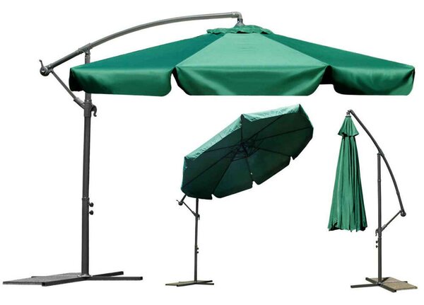 Plonos Összecsukható kerti Napernyő 8 részes , 350cm átmérőjű, 14kg - Zöld