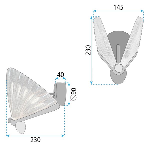 FALI LÁMPA LED LHJ104-1W LIGHT ROSE GOLD