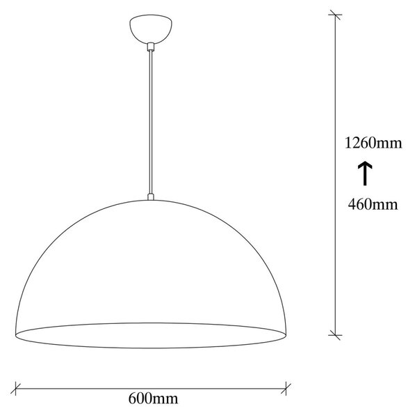 Sivani MR-724 fekete-arany fém függőlámpa, Ø60 cm