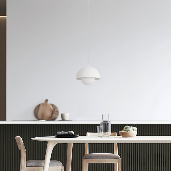 Függőlámpa NOLA, Hide, dimmable, Fehér, Nappali, Alumínium, Skandináv
