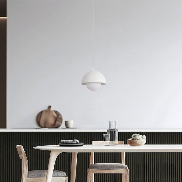 Függőlámpa NOLA, Hide, dimmable, Fehér, Nappali, Alumínium, Skandináv
