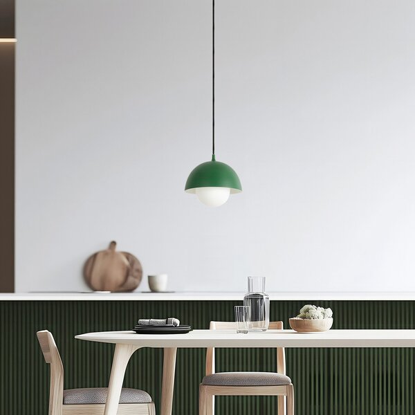 Függőlámpa NOLA, Hide, dimmable, Zöld, Nappali, Alumínium, Skandináv
