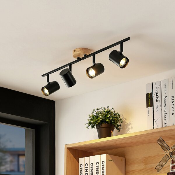 Mennyezeti Lámpa Lindby, Xiomara, dimmable, Fekete, Nappali, Fém, Modern