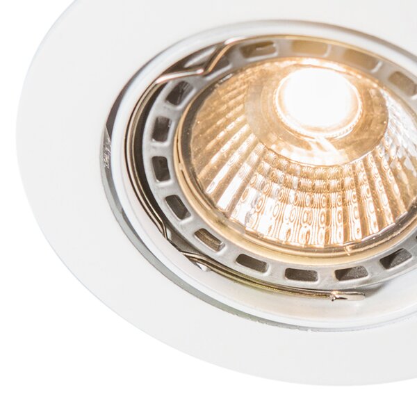 6 darabos modern, süllyesztett, dönthető, fehér spotlámpa szett GU10 50mm - Edu