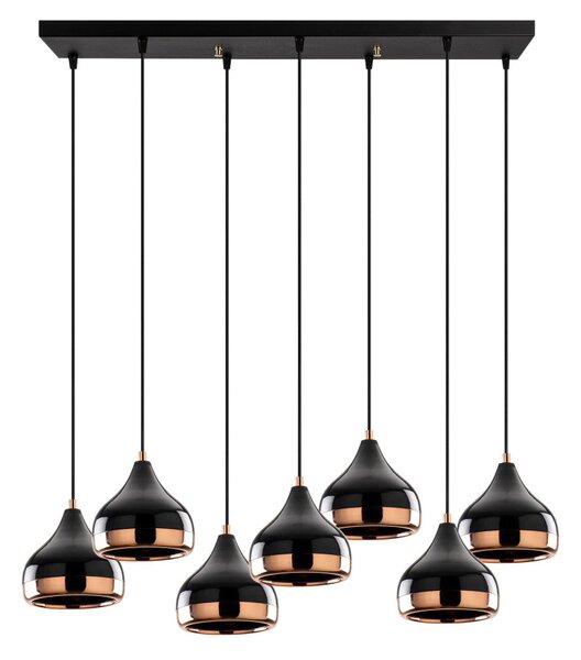 Yıldo 6894 fekete fém függőlámpa, 88 x 36 cm, 7 izzós