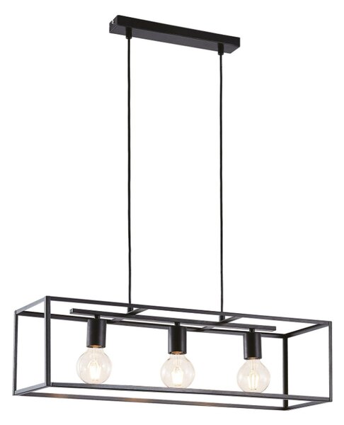Függőlámpa Lindby, Emily, dimmable, Fekete, Konyha, Fém, Modern