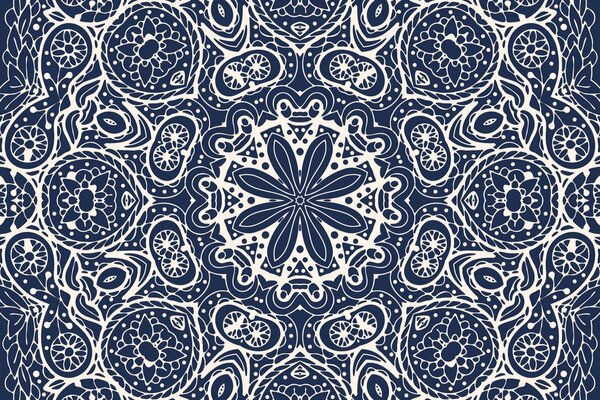Tapéta Mandala kék háttéren
