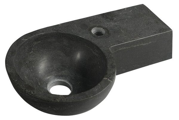 Sapho Sapho, BLOK kő mosdó 40x10x23 cm, fekete antracit, 2401-32