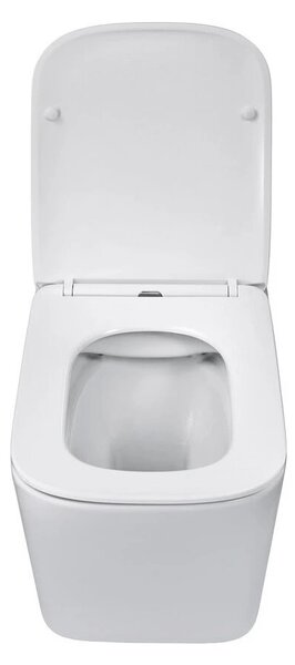Eros ES QUADRO fali wc - ülőkével komplett - perem nélküli öblítés - 49,5 cm