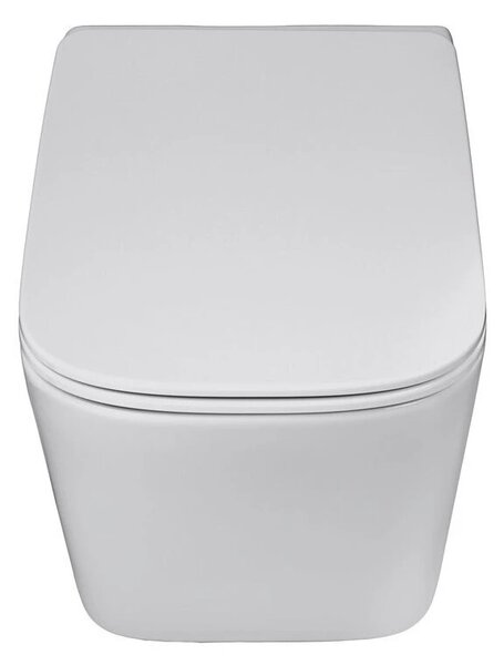 Eros ES QUADRO fali wc - ülőkével komplett - perem nélküli öblítés - 49,5 cm