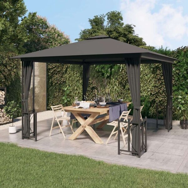 VidaXL Kerti Pavilon - 3x3m - Antracitszürke