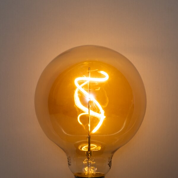 5 db E27 Dimmelhető LED Spirál Filament G95 4W 270lm 2200K