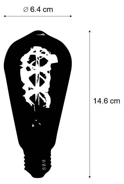 5 darabos E27 LED spirál filament izzókészlet ST64 5W 400 lm 2200K