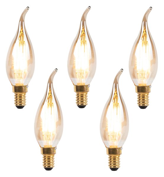 5 db E14-es dimmelhető LED filament gyertyalámpa szett 240V 3W 250lm