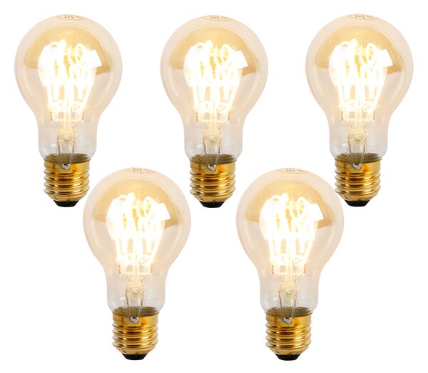 5 darabos E27 dimmelhető LED spirál izzókészlet A60 Goldline 4W 270 lm 2200K