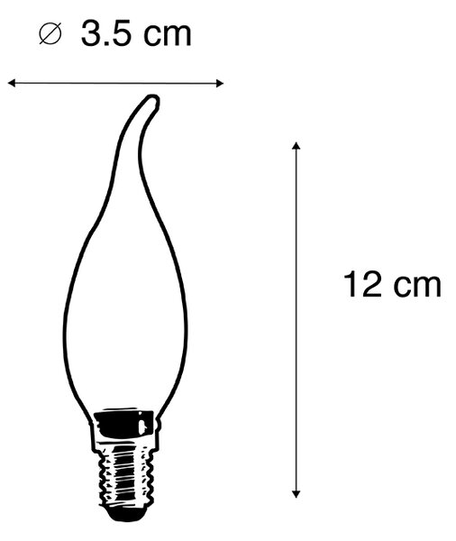 5 db E14-es dimmelhető LED filament gyertyalámpa szett 240V 3W 250lm