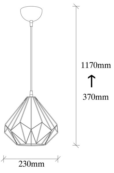 Diamond 704-S fekete fém függőlámpa, Ø23 cm