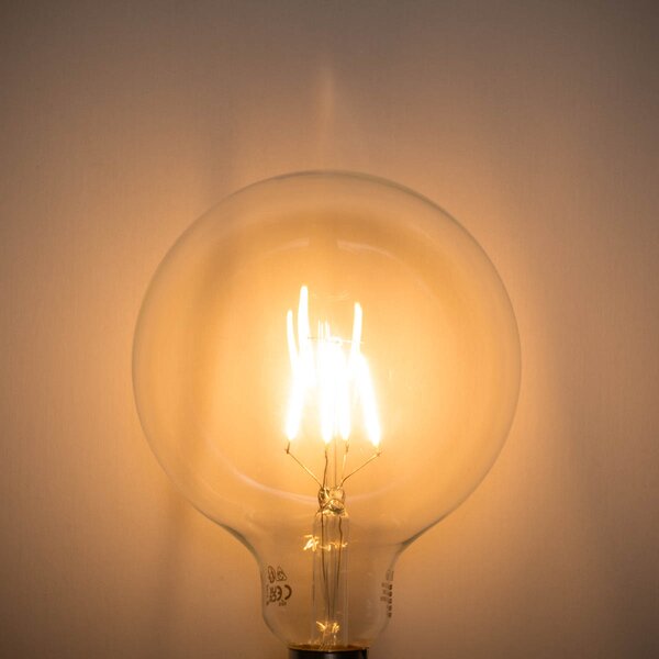 5 db E27 Dimmelhető LED Spirál Filament G125 5W 450lm 2200K