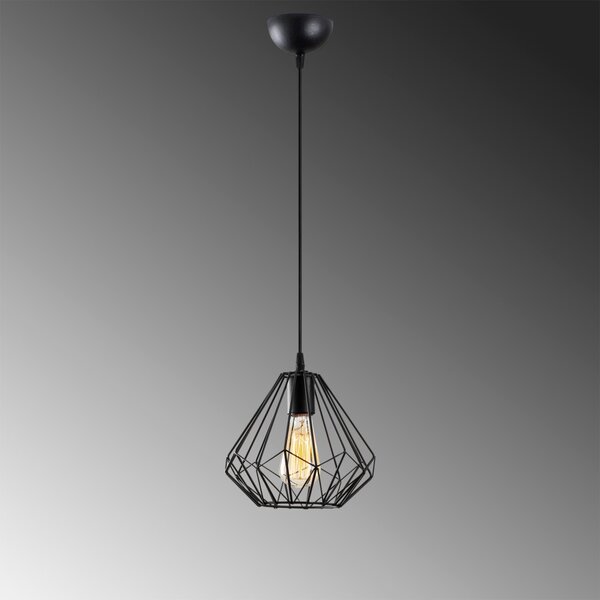 Diamond 704-S fekete fém függőlámpa, Ø23 cm
