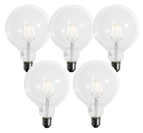 5 darabos E27 3 lépésben dimmelhető LED spirál filament izzókészlet G125 4W 450 lm 2700K