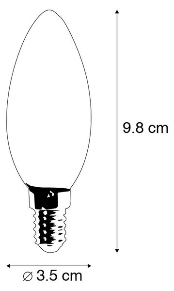 5 db-os készlet E14-es szabályozható LED gyertyalámpa B35 átlátszó 3W 250lm 2700K