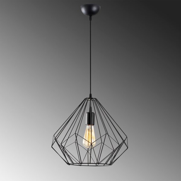 Diamond 703-S fekete vas függőlámpa, Ø37 cm