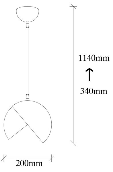 Berceste 252-S fekete-arany fém függőlámpa, Ø20 cm