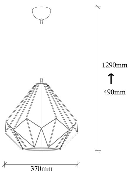 Diamond 703-S fekete vas függőlámpa, Ø37 cm