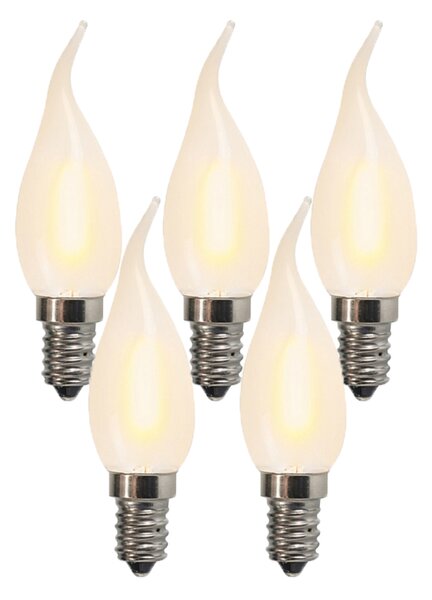 5 db E14-es LED matt gyertyalámpa BXS35 1W 100 lumen 2200K
