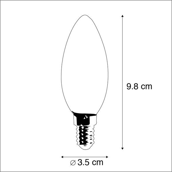 5 db E14 LED gyertyalámpa B35 2W 180lm 2350K szett