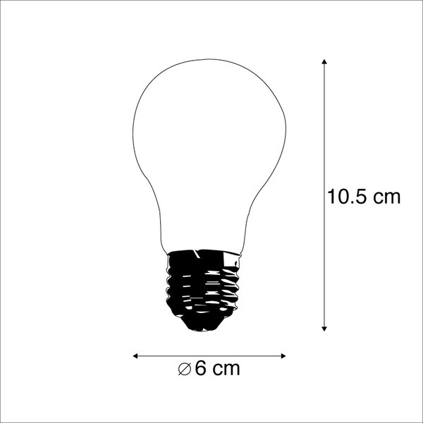 5 db-os készlet E27 LED lángszál izzó opál üveggel 3W 250lm 2200K