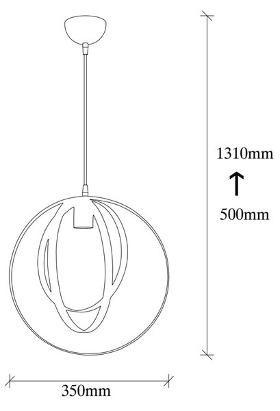Vaveyla 446-S fekete fém függőlámpa, Ø35 cm