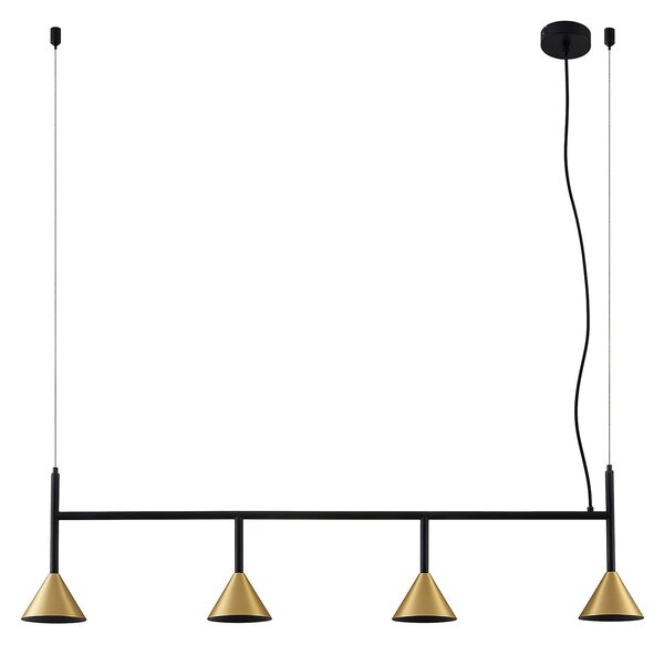 Függőlámpa Lucande, Kartio, dimmable, Fekete, Nappali, Fém, Dizájn