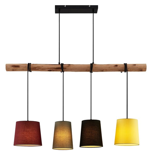 Függőlámpa Lindby, Moskau, dimmable, Fa, Nappali, Fa, Modern