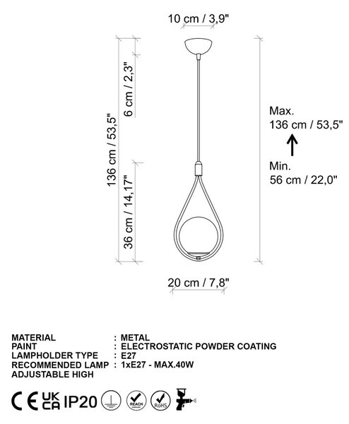 Mudoni MR-937-1 arany fém és üveg függőlámpa, Ø15 cm